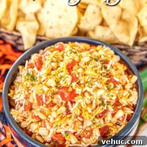 bowl of cheese and corn salsa dip