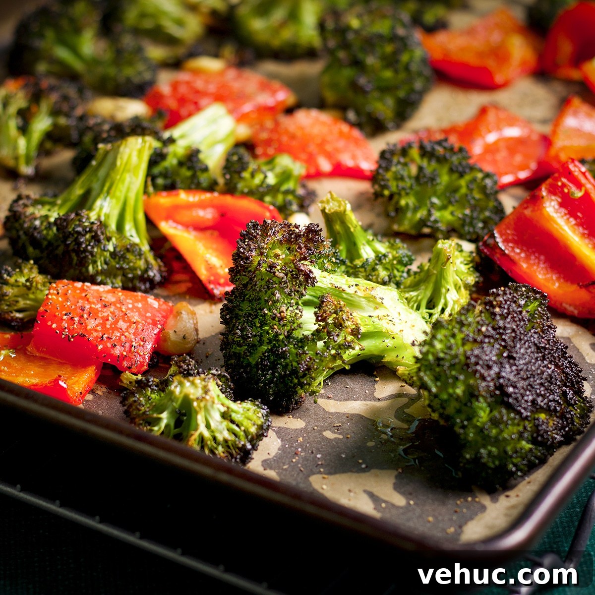 Garlic Aioli Steak & Rice Bowls with Fresh Chimichurri 10 Broccoli and red bell pepper that have been roasted until crisp-tender and blackened in places.