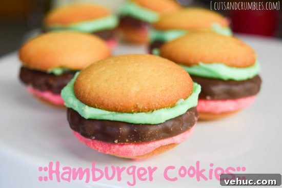 Hamburger-Shaped Cookies: Fun Sandwich Cookie Recipe 2 Hamburger Cookies-5