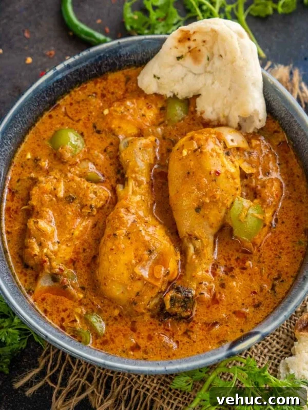 Mughlai Chicken Stew Recipe: Aromatic Creamy Indian-Style Stew 13 Kadai chicken served in a bowl.