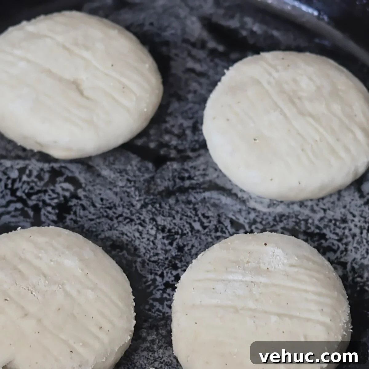 Gluten-Free Sourdough English Muffins Recipe You’ll Love 12 four rolls in buttered cast iron skillet.