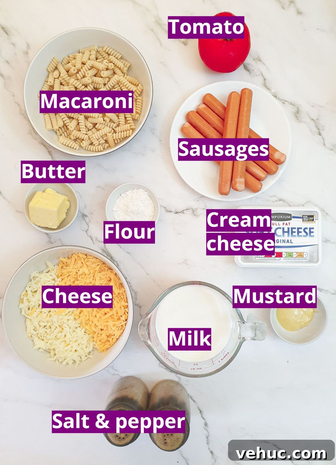 Ultimate Creamy Macaroni & Cheese Recipe for Comfort Night 4 Ingredients for macaroni cheese.