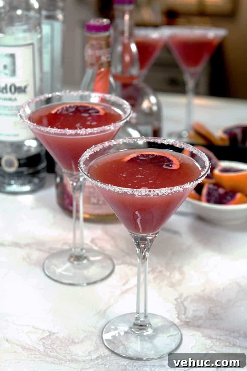 Blood Orange Cosmopolitan Cocktail Recipe — Bright Citrus Martini 2 Beautiful blood oranges make a gorgeous Cosmopolitan, served in a martini glass.