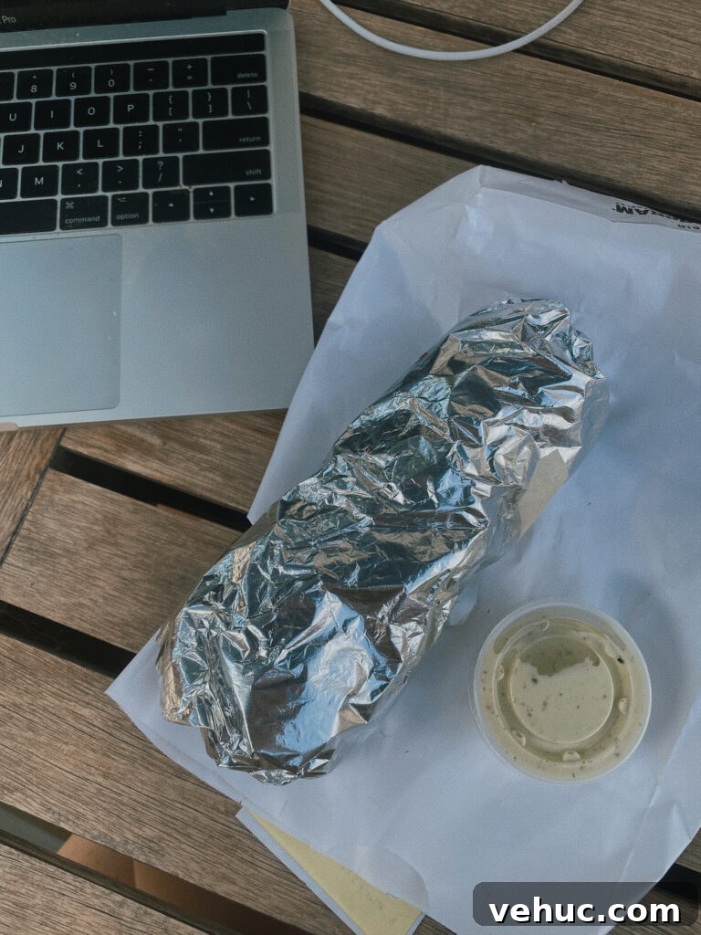 Skier’s Breakfast Burrito | Beaumont Bakery Guide 2 breakfast burrito in tinfoil