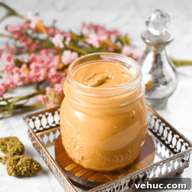 Beet Hummus Infused with Cannabis: A Flavorful Guide 11 A white countertop with a jar of cannabis peanut butter