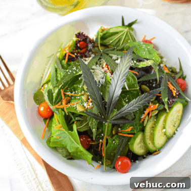 Beet Hummus Infused with Cannabis: A Flavorful Guide 8 A picture of a salad topped with a cannabis leaf.