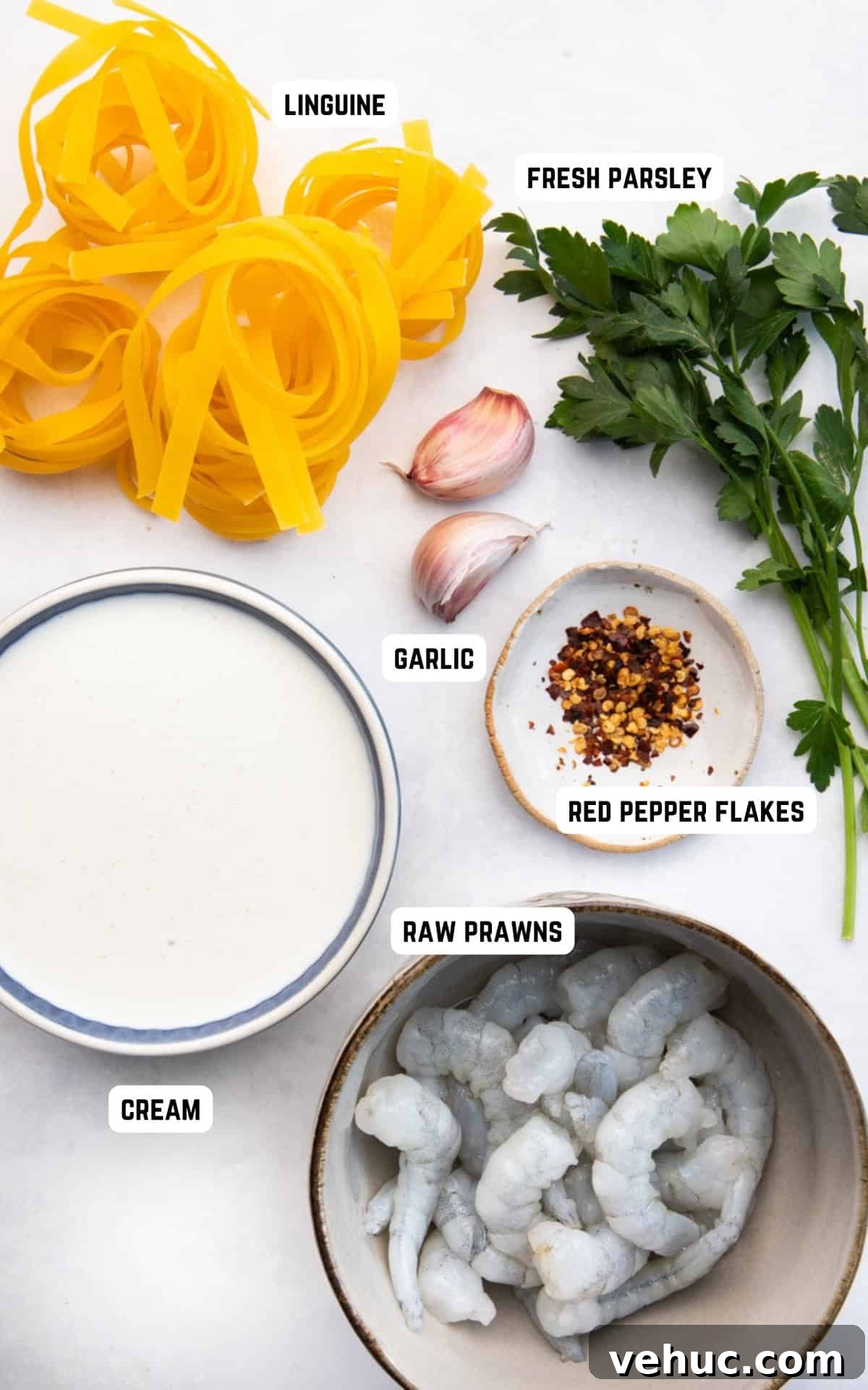 Creamy Garlic Prawn Linguine Recipe for Quick Weeknight Dinners 3 Ingredients to make Prawn Linguine.