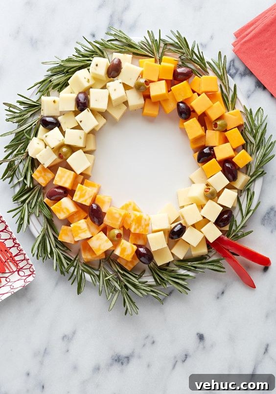 27 Festive Christmas Finger Food Appetizers for Holiday Parties 15 Holiday finger food cheese wreath