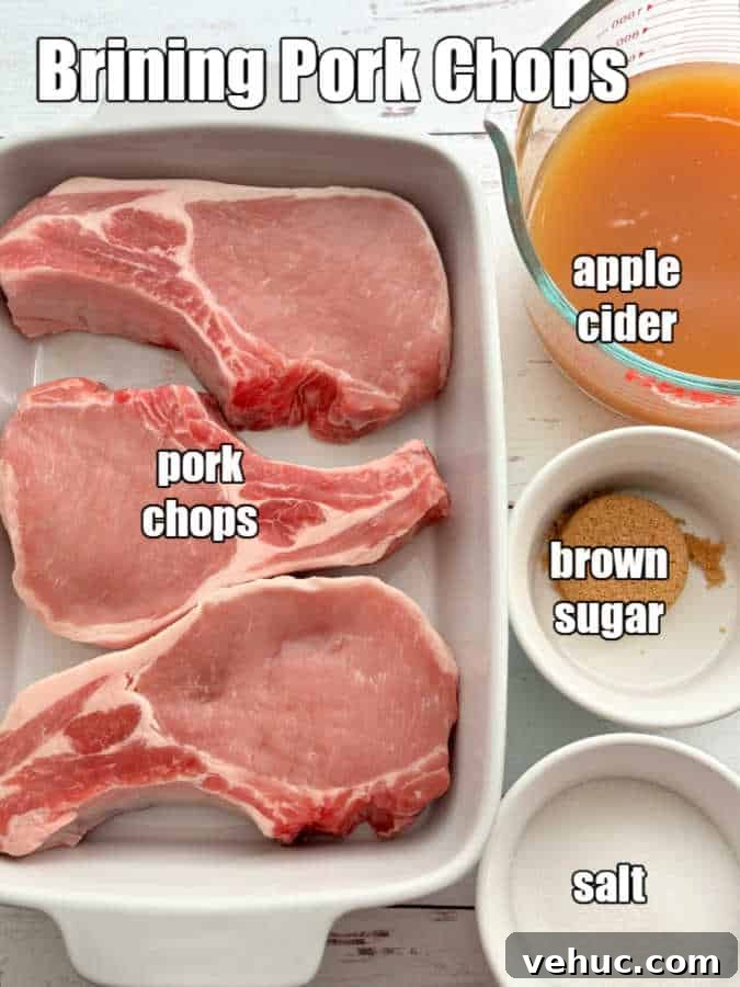 How to Brine Pork Chops for Juicy, Flavorful Results 4 picture of ingredients needed to bring pork chops