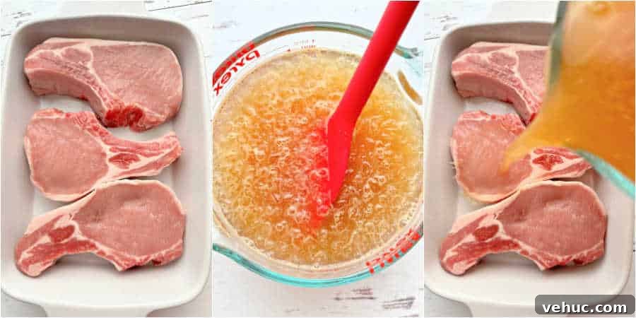 How to Brine Pork Chops for Juicy, Flavorful Results 5 pictures showing how to make the brine for pork chops