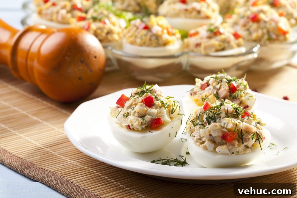 71 Festive Christmas Party Appetizers Your Guests Will Love 13 chicken stuffed devilled eggs