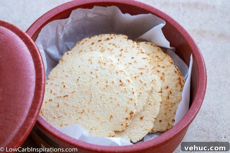 Low-Carb Flour Tortilla Substitute Recipe for Keto Wraps 3 Low Carb Tortilla Recipe (Flour Tortilla Substitute)