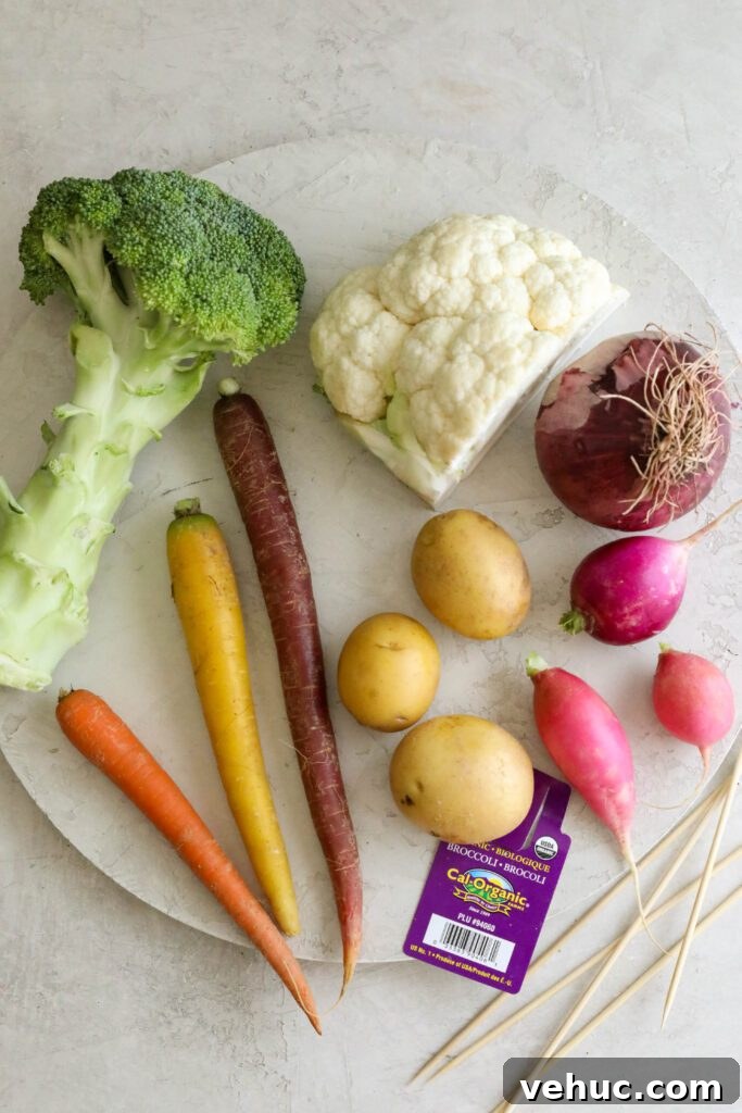 Colorful Grilled Veggie Kabobs with Creamy Sriracha Dipping Sauce 3 Rainbow Vegetable Kabobs ingredients
