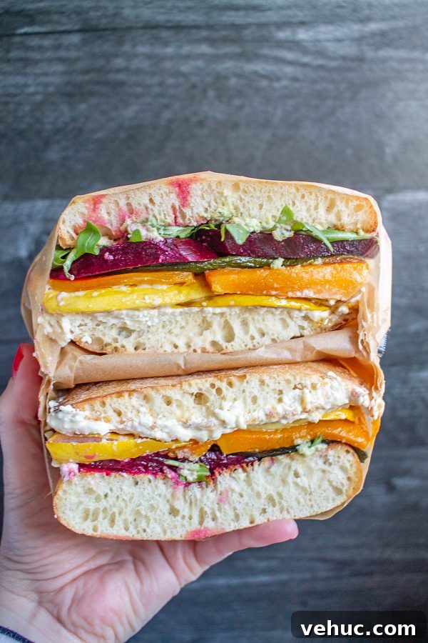 Rainbow Roasted Vegetable Sandwich Recipe