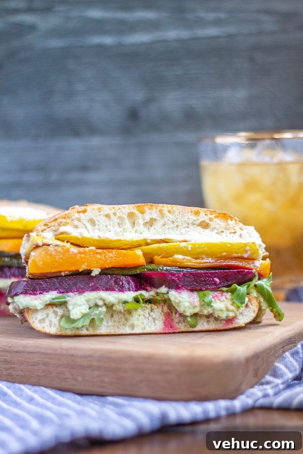 Rainbow Roasted Vegetable Sandwich