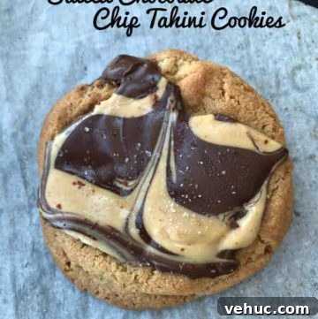 Salted Tahini Chocolate Chip Cookies Recipe for Crispy Chewy Cookies 5 tahini chocolate chip cookie