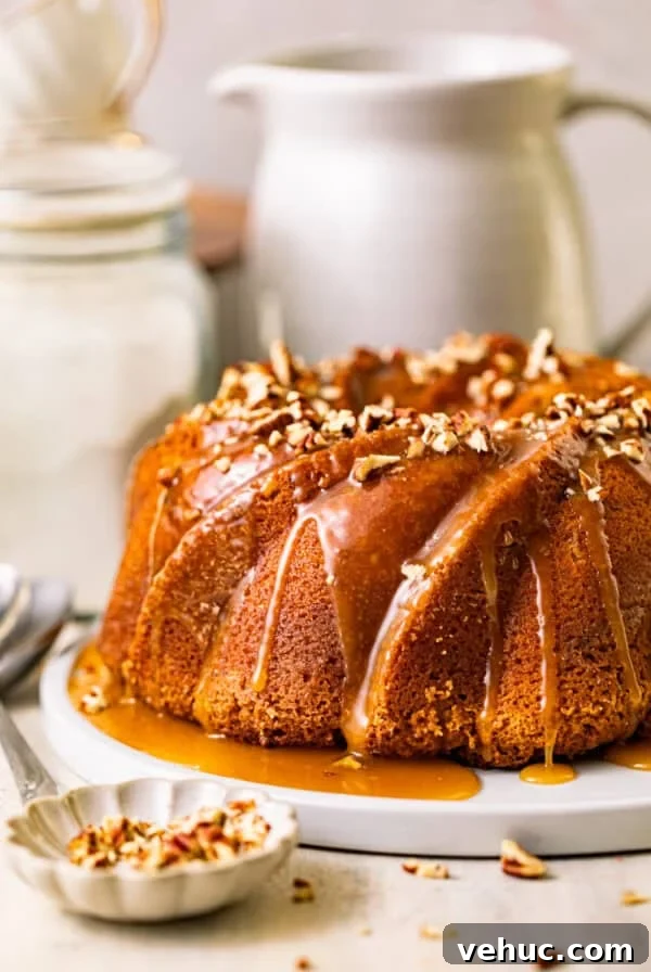 Decadent Oreo Pound Cake Recipe: Moist Cookies and Cream Loaf 14 butter pecan pound cake topped with caramel and pecans