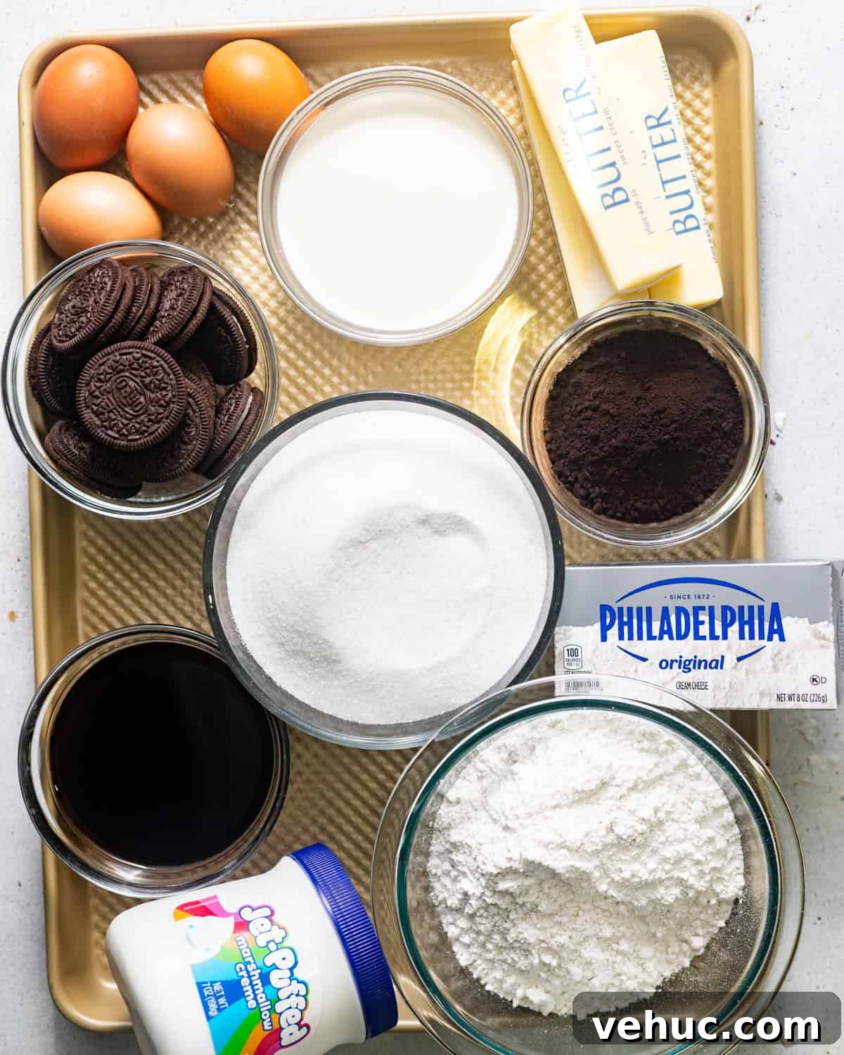 Decadent Oreo Pound Cake Recipe: Moist Cookies and Cream Loaf 3 ingredients for oreo pound cake including butter, oil, sugar, vanilla, heavy cream, cake flour, baking powder, salt, cream cheese, black cocoa and coffee.