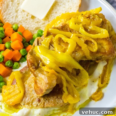 Mississippi-Style Slow Cooker Pork Chops You’ll Love 6 Mississippi pork chop plated with steamed vegetables and toast with butter