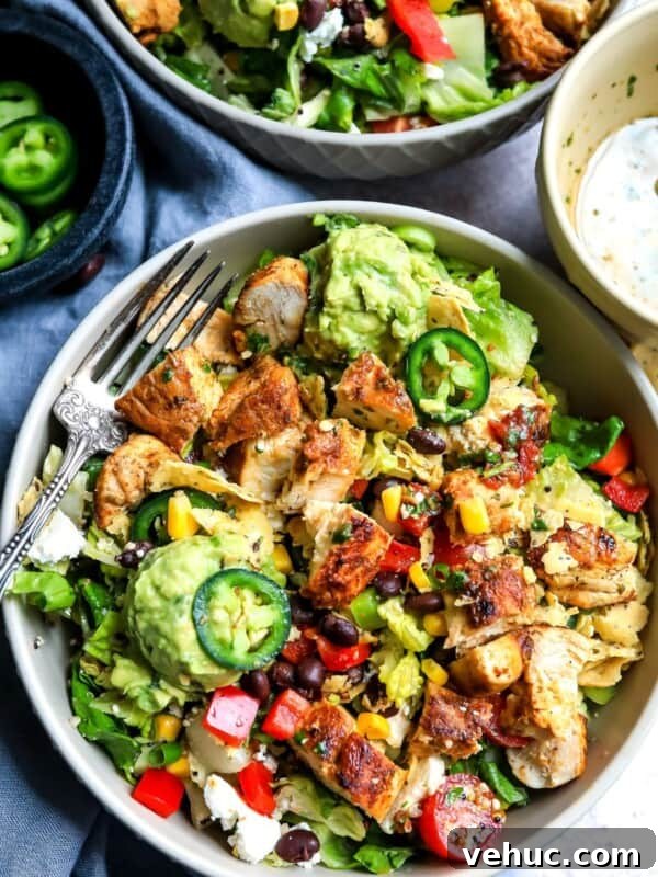 Grilled Steak Salad with Balsamic Vinaigrette Recipe 9 Big bowl with salad and lots of toppings.