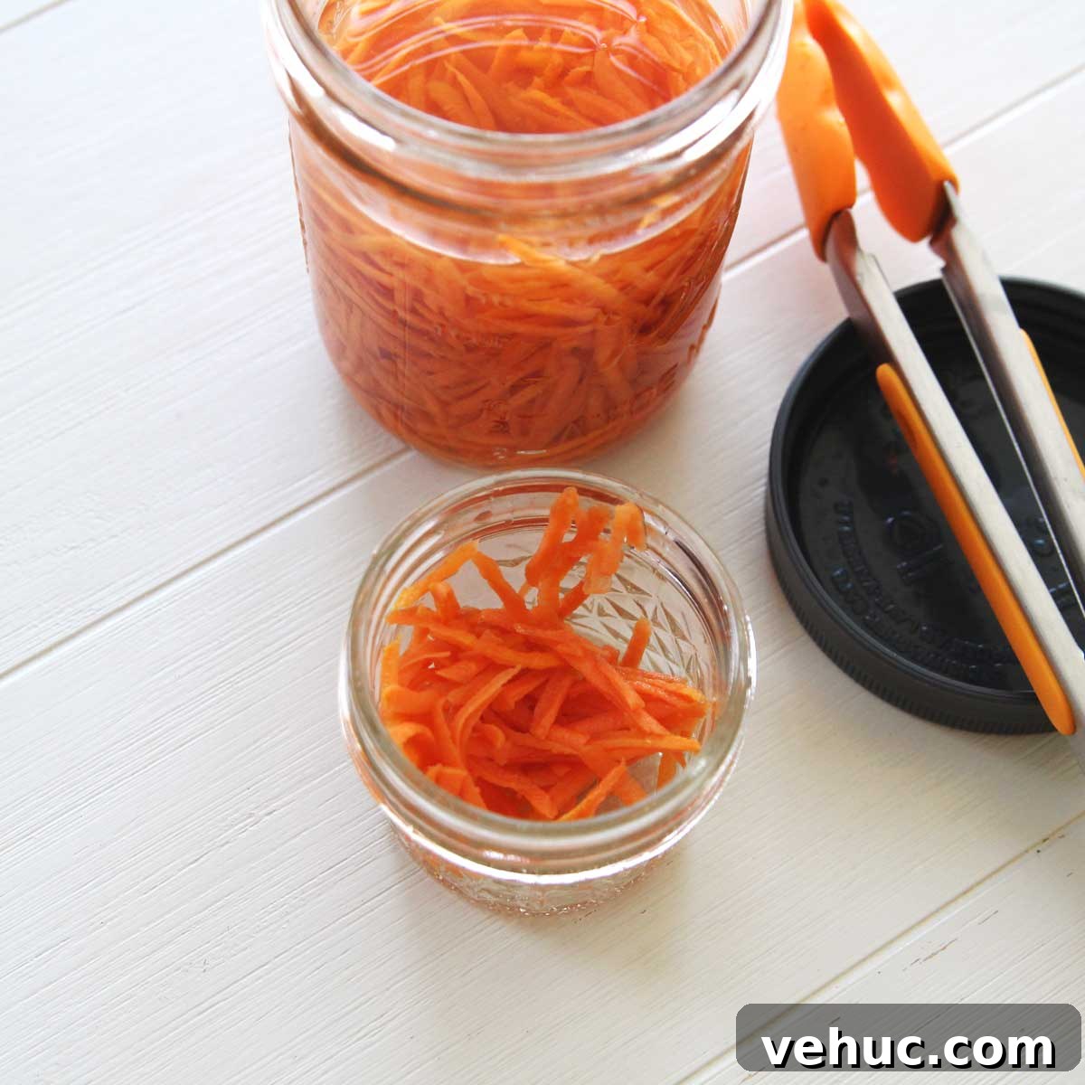 Maple-Pickled Carrots in a Mason Jar: Quick Homemade Recipe 2 pickled maple carrots in mason jar