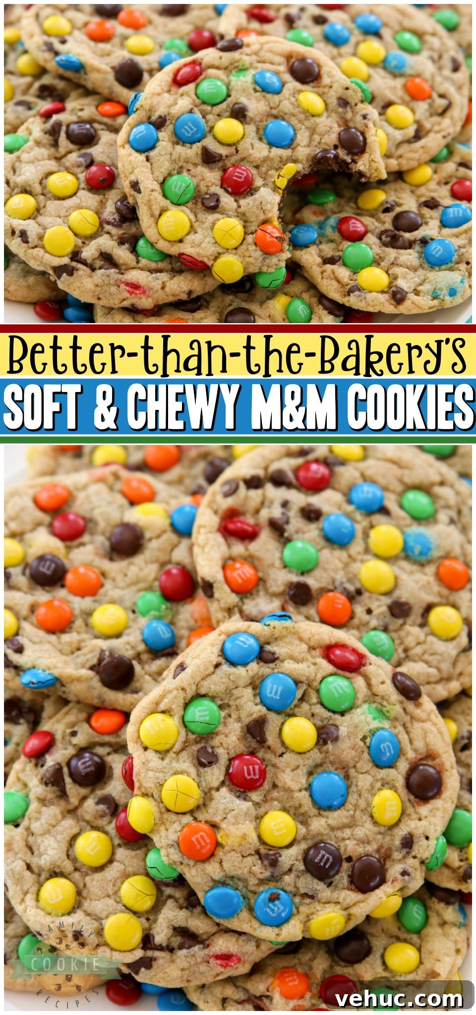 Soft M&M Cookies Recipe — Chewy, Colorful Chocolate Chip Cookies 10 Soft & Chewy M&M Cookies made with butter, sugars, pudding mix & M&M's candy!