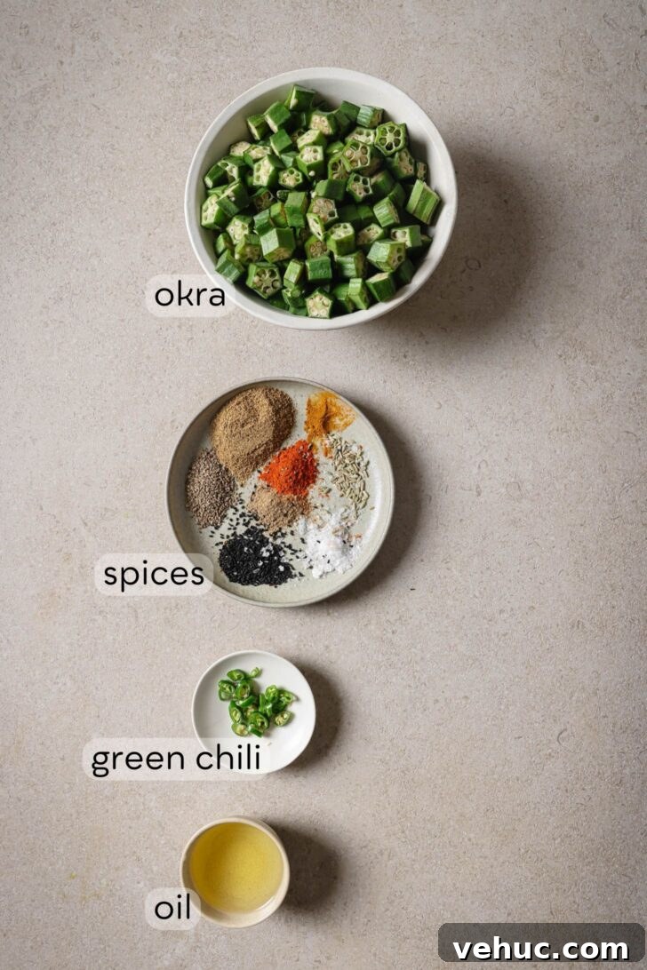 15-Minute Indian-Style Bhindi Fry Recipe for Crispy Okra 4 Bhindi Fry Ingredients
