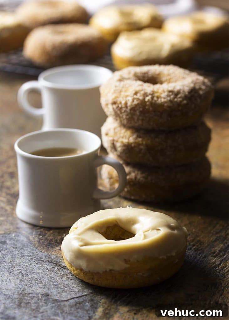 kabocha pumpkin donuts with coffee