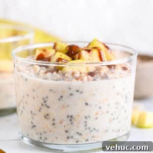 Creamy Cottage Cheese Overnight Oats Recipe for Breakfast 8 Creamy cottage cheese overnight oats with apple and nut butter as topping