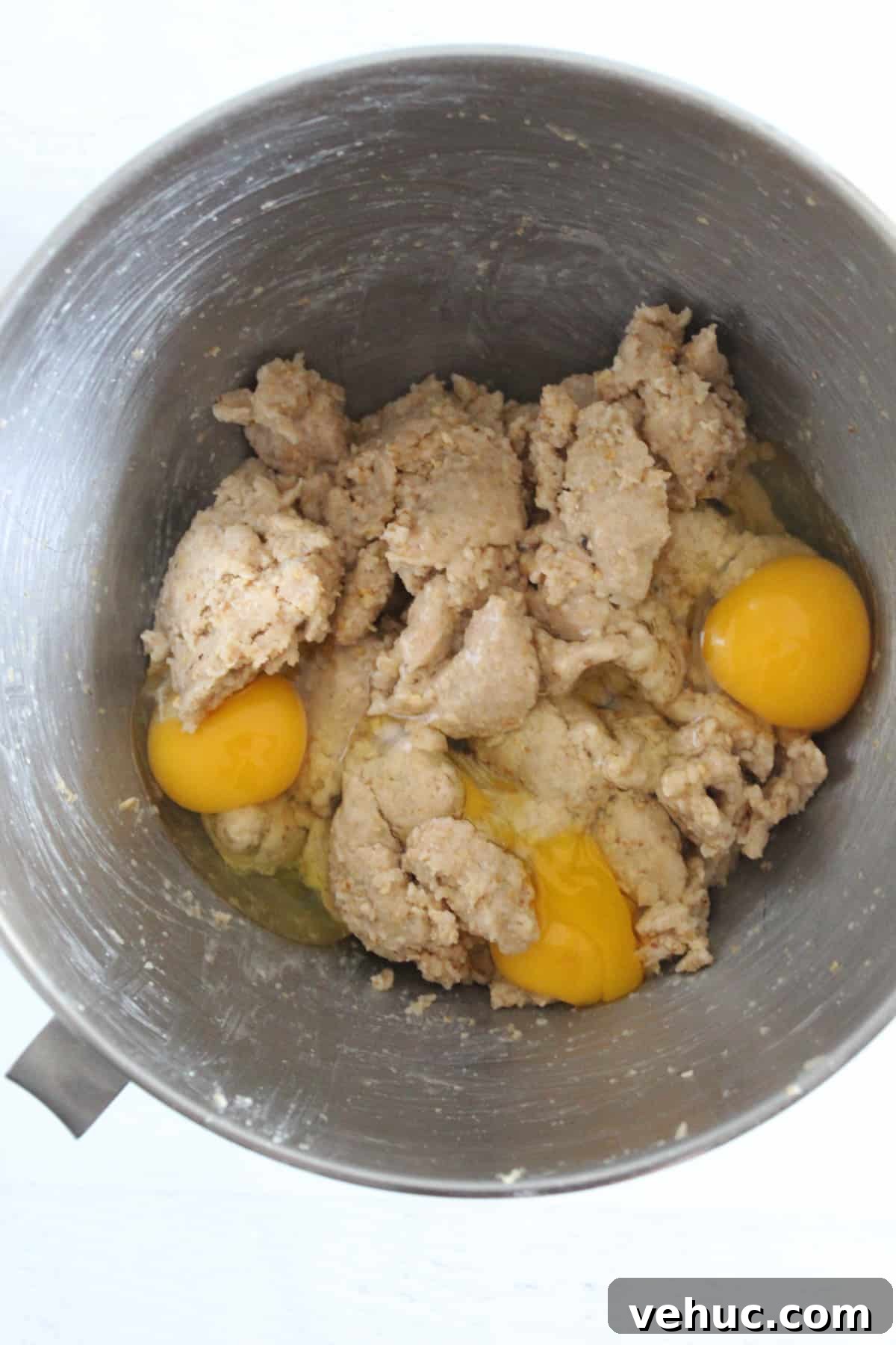 Gluten-Free Oat Bread Recipe with Vegan Option 11 adding eggs to batter