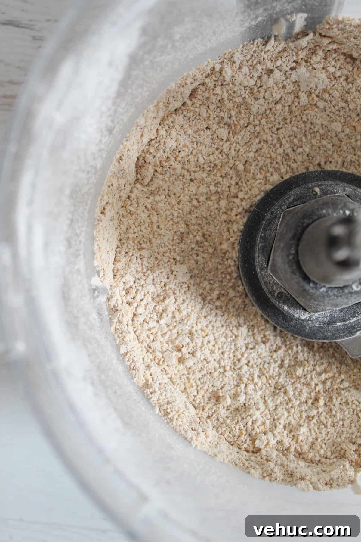 Gluten-Free Oat Bread Recipe with Vegan Option 6 mixing oats in a food processor