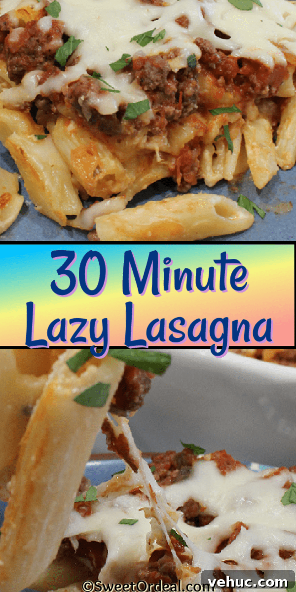 30 Minute Lazy Lasagna is perfect for busy nights, a quick and easy meal. 30 Minute Lazy Lasagna