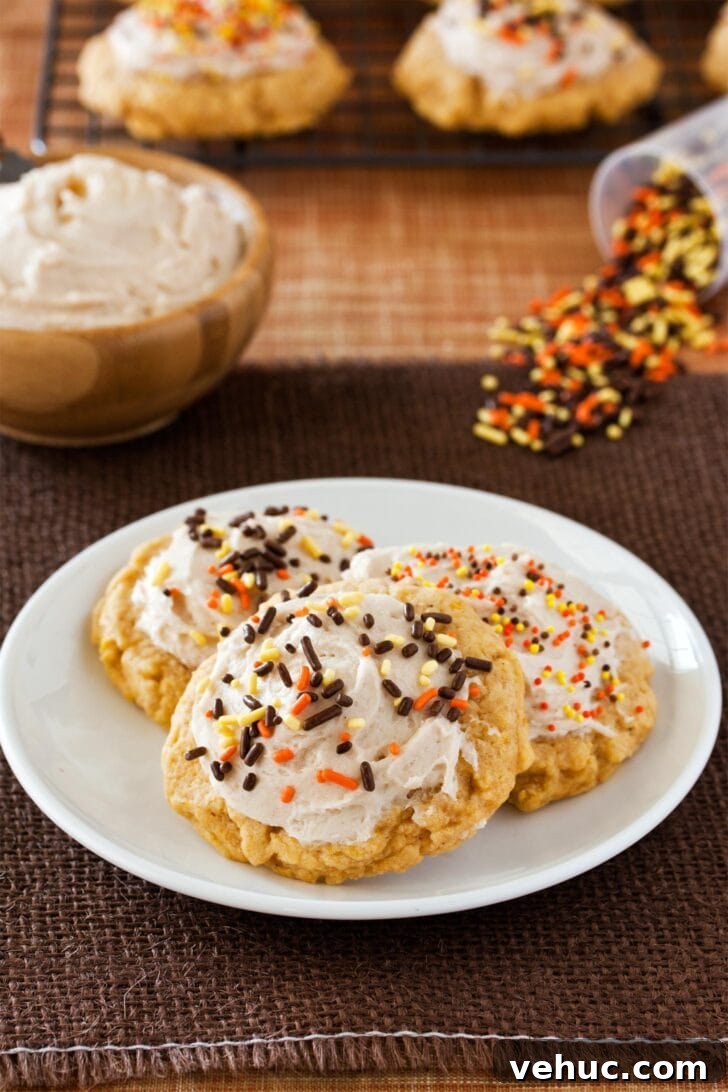Cinnamon Buttercream Frosting Recipe for Cakes and Cupcakes 5 Cinnamon buttercream on pumpkin sugar cookies