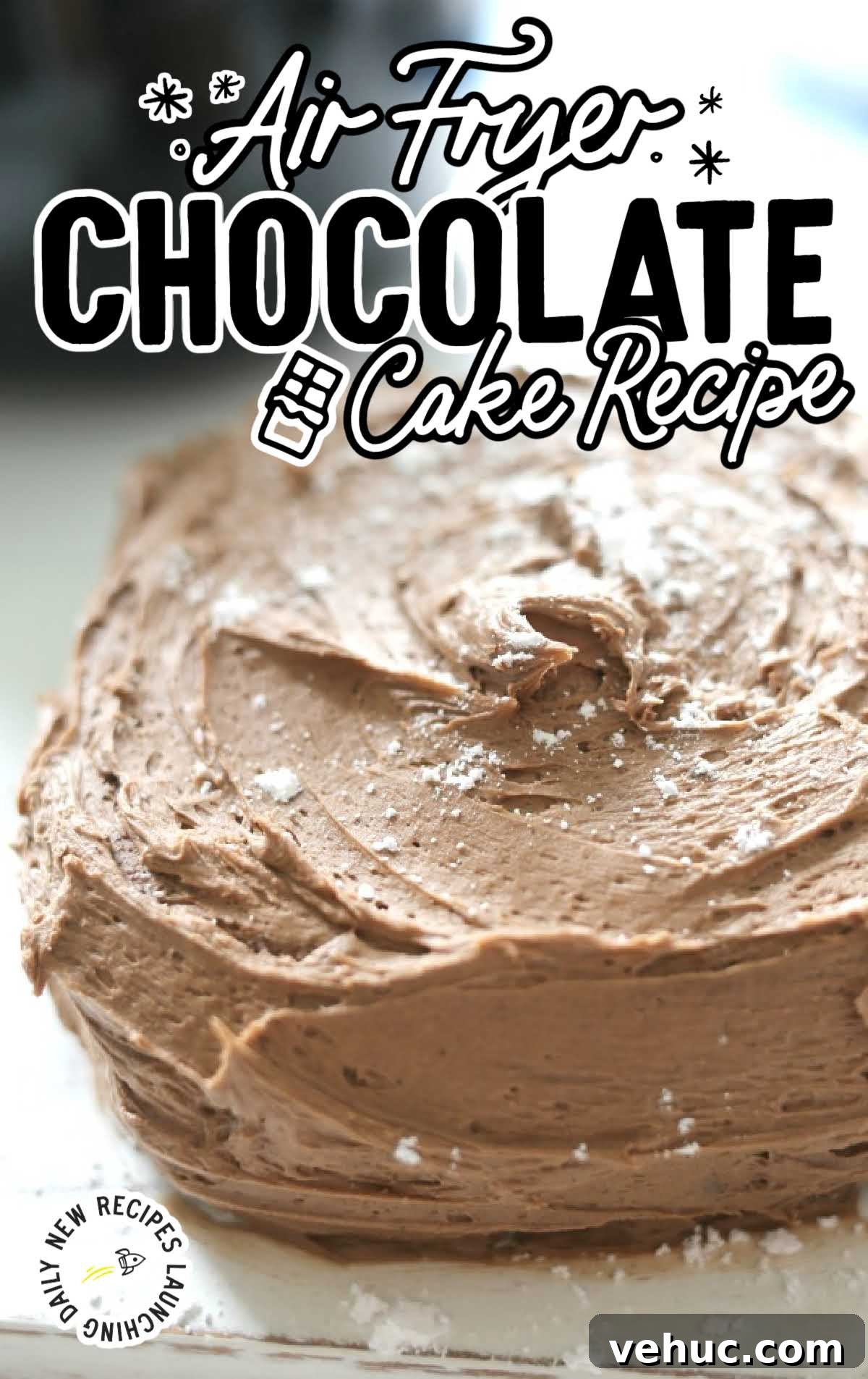 close up shot of Air Fryer Chocolate Cake
