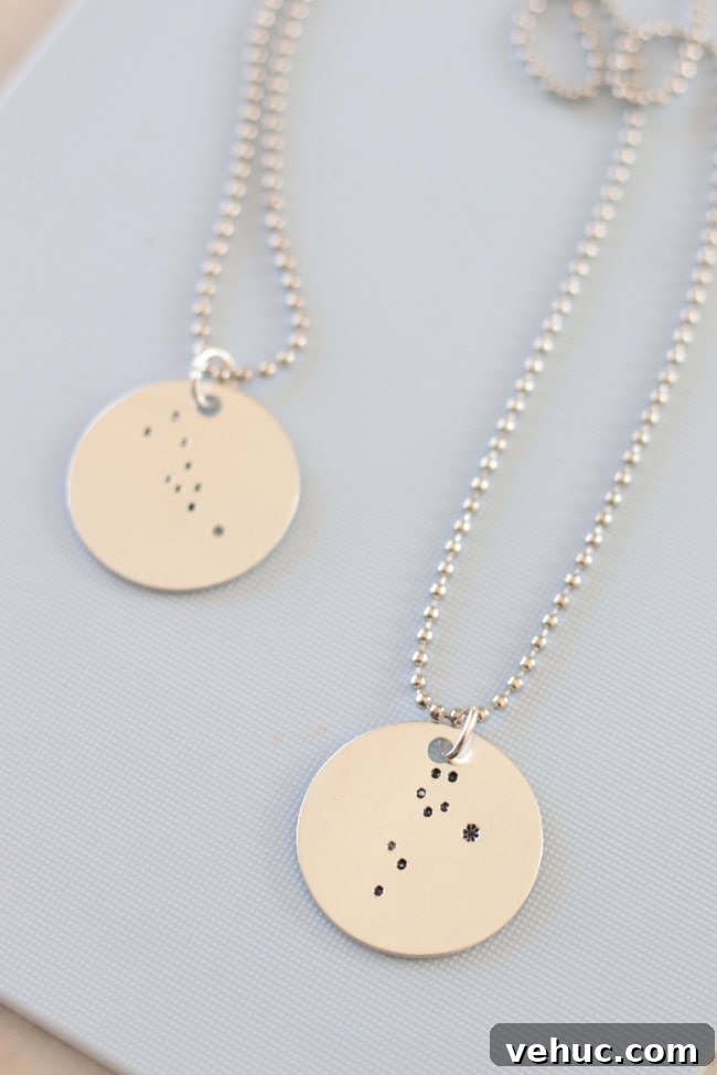 How to Make Stamped Constellation Necklaces (Video) 11 two stamped constellation necklaces