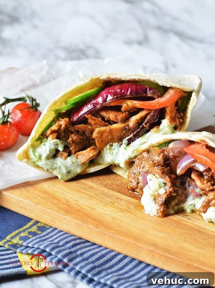 Authentic Greek Chicken Gyros with Creamy Tzatziki Sauce 10 Chicken gyro recipe stuffed in pita pockets