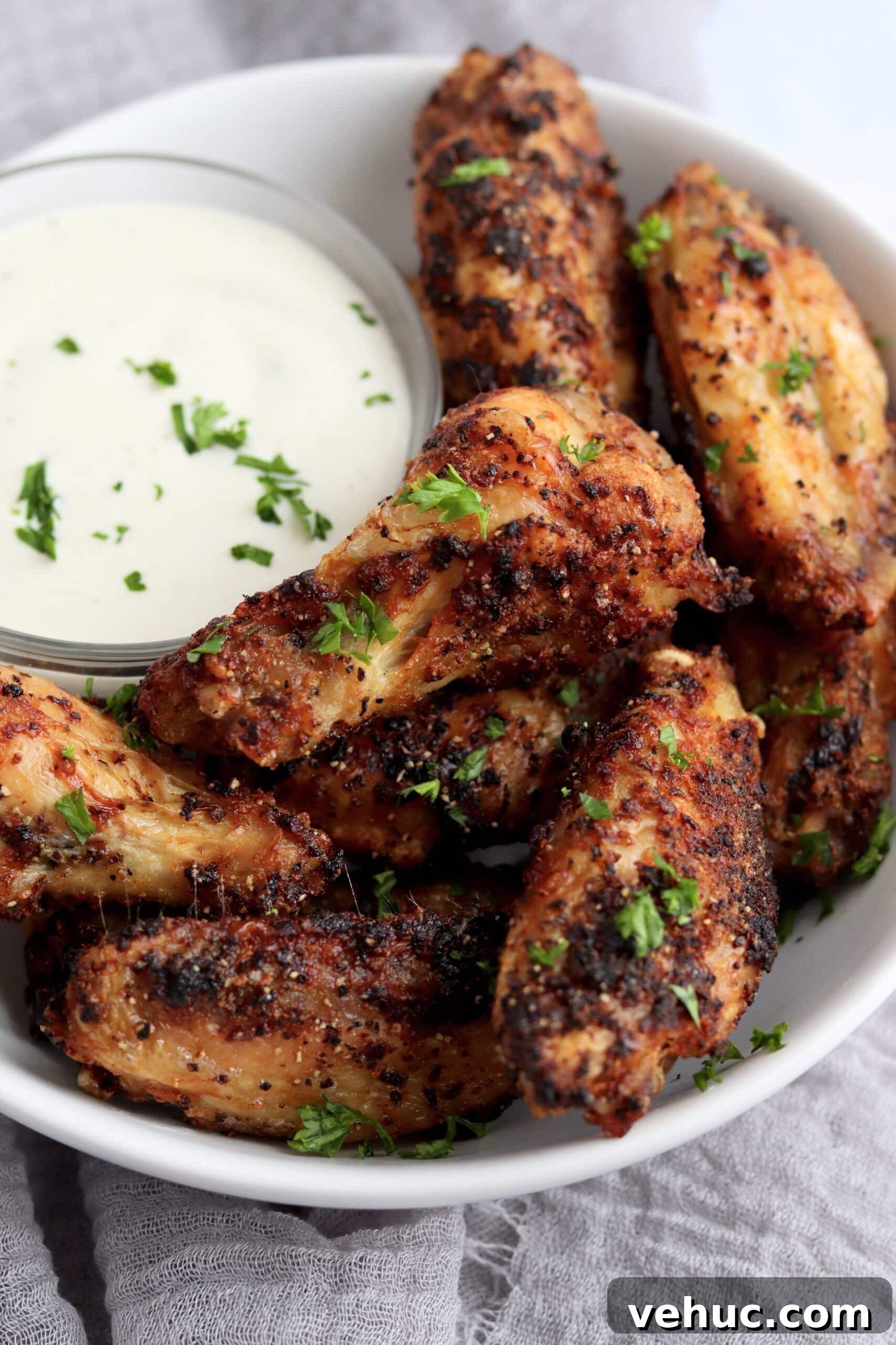 Crispy Air Fryer Chicken Wings Recipe for Perfectly Golden Wings 7 crispy dry rub chicken wings with ranch