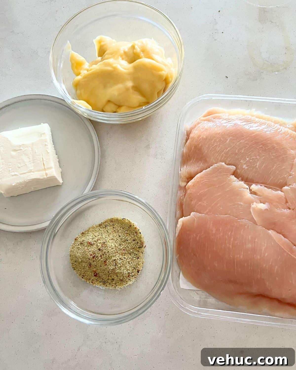 Creamy Italian Crock Pot Chicken Recipe for Tender Slow-Cooked Chicken 3 Ingredients needed for Creamy Italian Chicken.