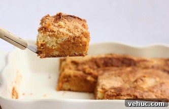 Warm Spiced Pumpkin Dessert with Gooey Caramel Drizzle 3 Slice of pumpkin dessert