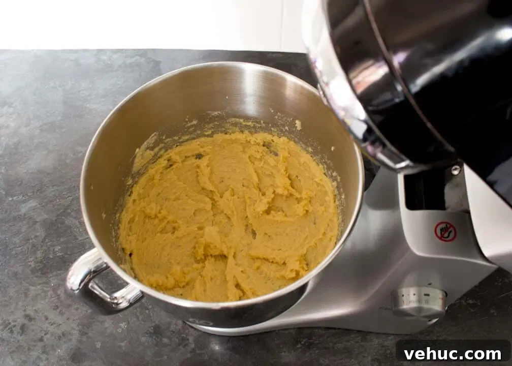 Blood-Spattered Halloween Cookie Ideas for a Spooky Party 14 Butter, sugar and vanilla creamed together in an electric stand mixer on a kitchen worktop.