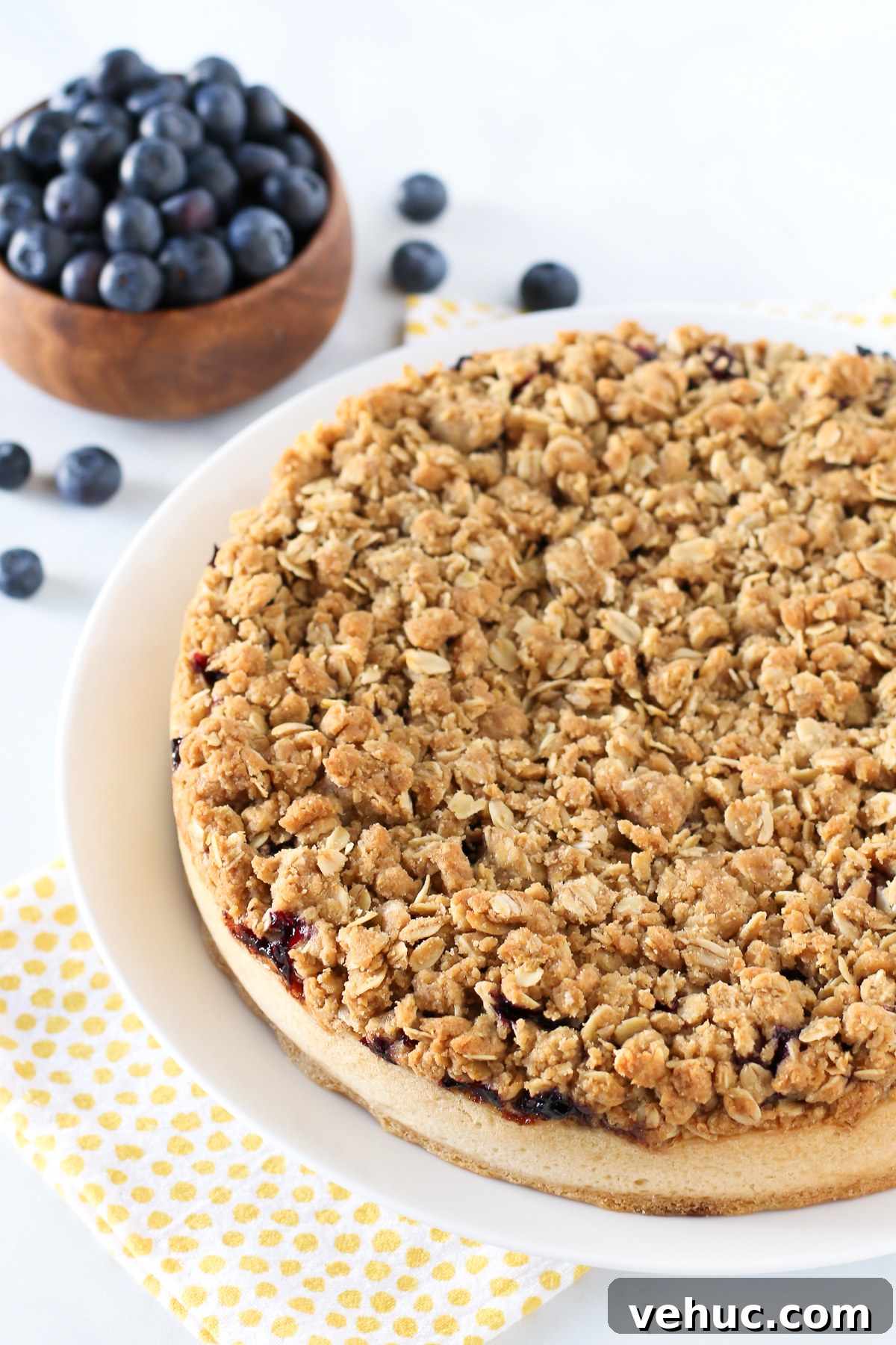 Gluten-Free Vegan Blueberry Coffee Cake Recipe for Moist, Fluffy Slices 5 Gluten Free Vegan Blueberry Coffee Cake. Light vanilla cake with a layer of fresh, juicy blueberries and an oat crumb topping.