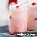 Shirley Temple Dirty Soda Recipe — Sparkling Cherry Lime Mocktail 8 Shirley temple dirty soda with Sprite, grenadine, creamer, and maraschino cherry.