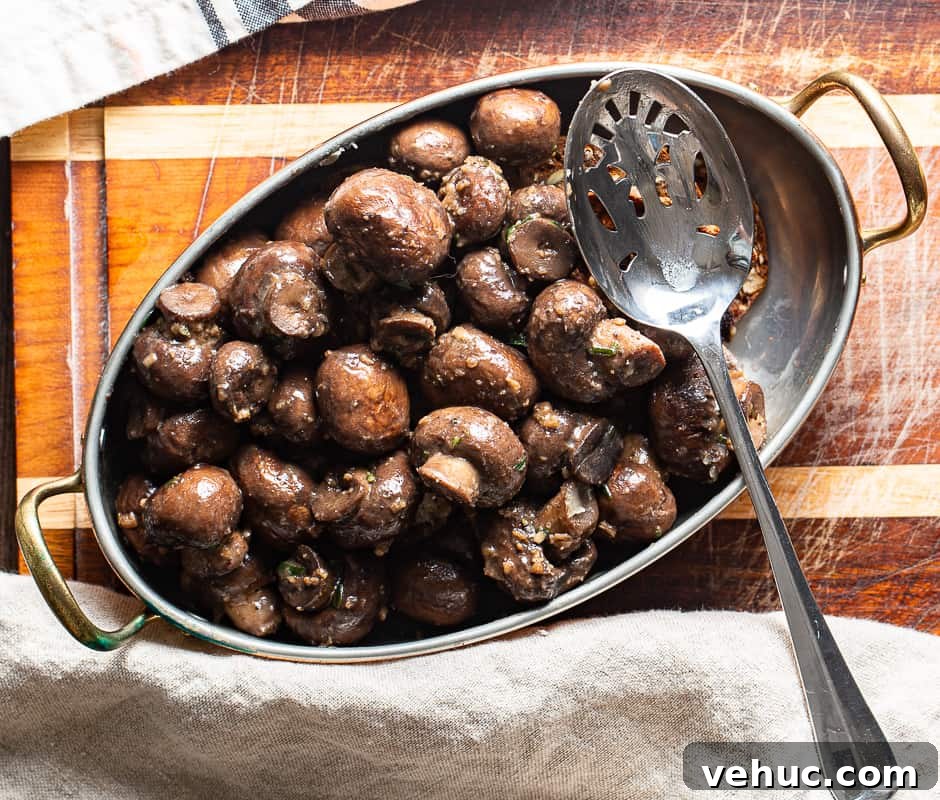 Garlic Butter Mushrooms Recipe — Quick Sautéed Mushroom Side Dish 3 garlic butter mushroom steakhouse side dish