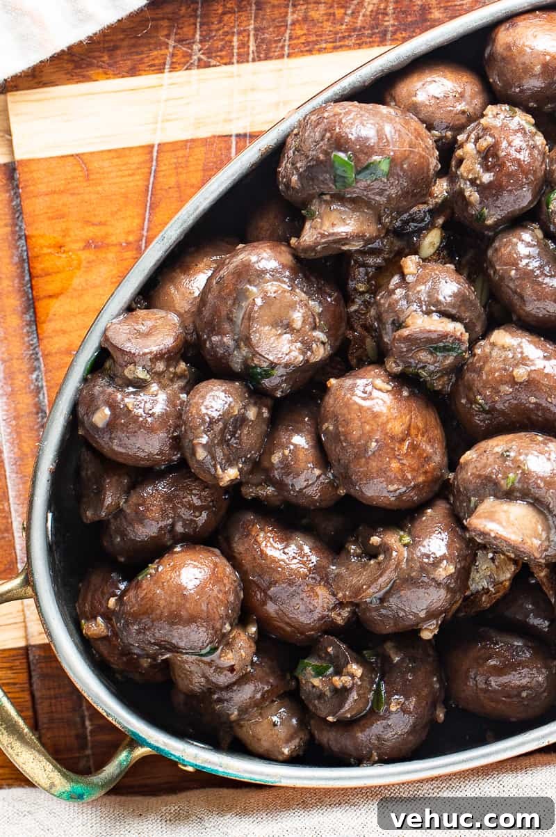 Garlic Butter Mushrooms Recipe — Quick Sautéed Mushroom Side Dish 4 button mushroom recipe