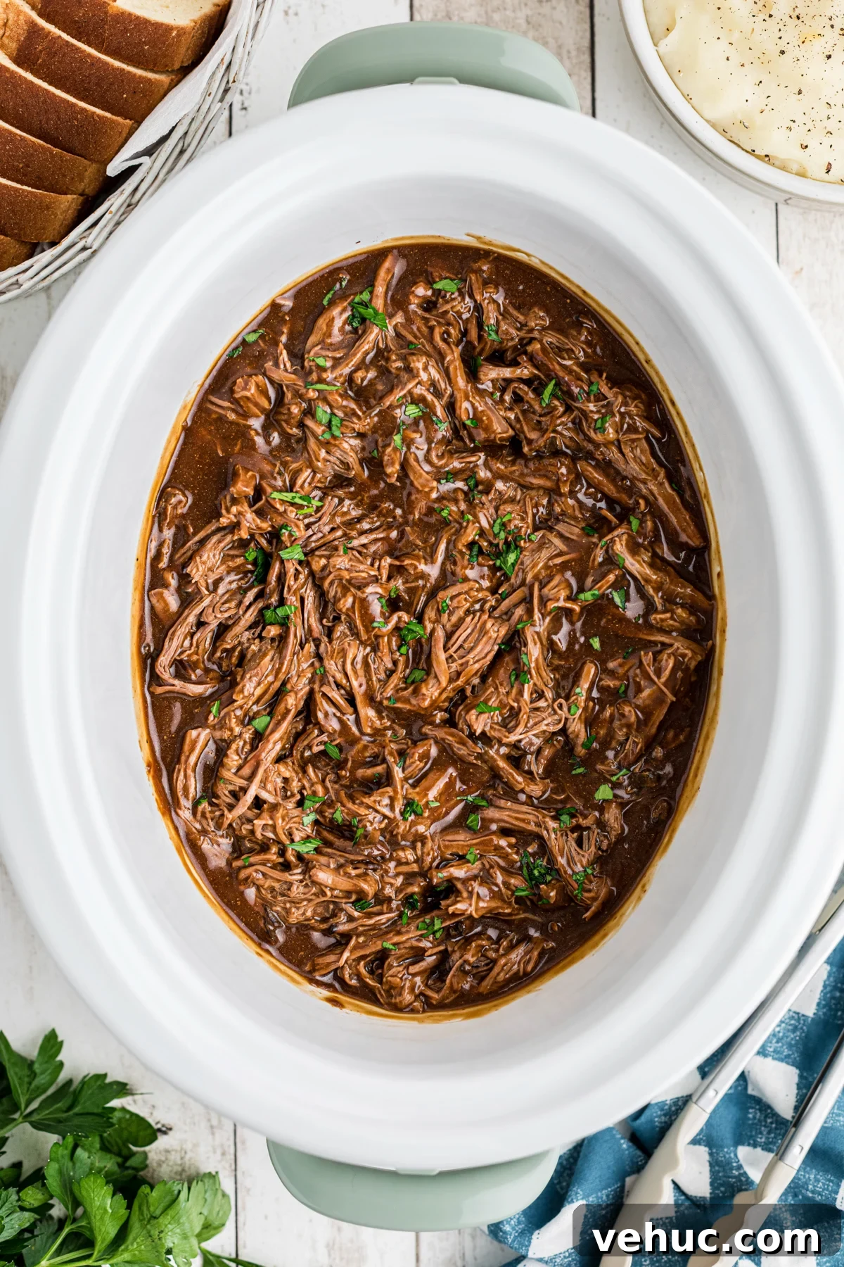 shredded beef and gravy.