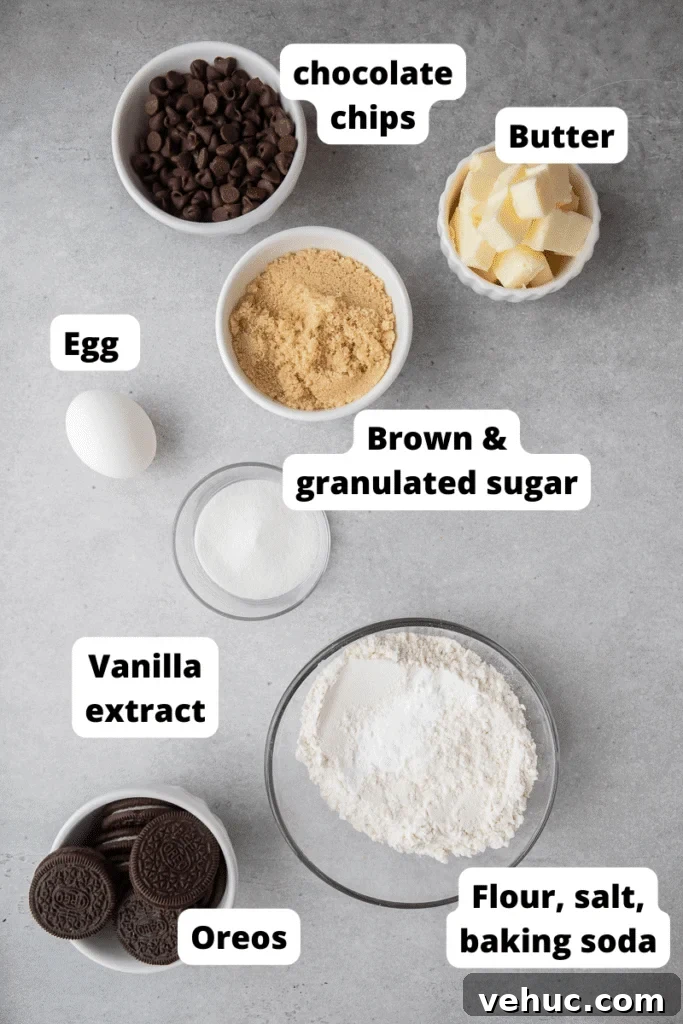 Oreo chocolate chip cookies ingredients