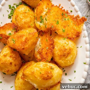 Close up shot of parmesan crusted