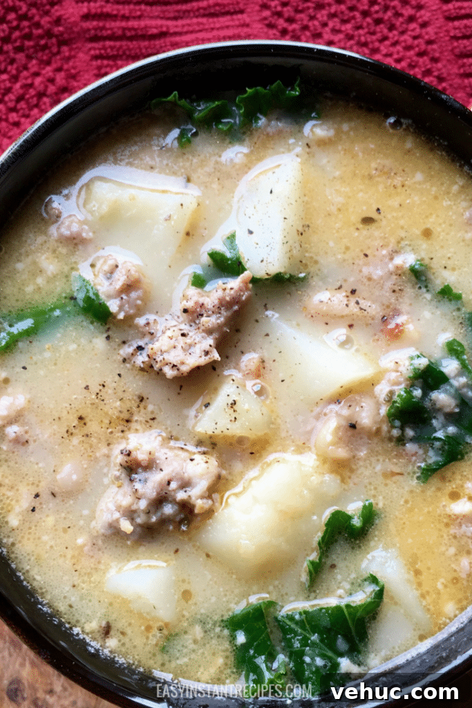 Instant Pot Zuppa Toscana: Creamy Sausage & Potato Soup Recipe 3 Instant Pot Zuppa Toscana with hearty ingredients