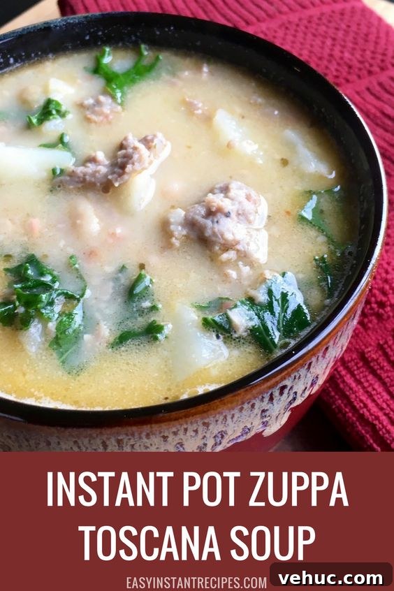 Instant Pot Zuppa Toscana: Creamy Sausage & Potato Soup Recipe 4 Pin-worthy bowl of Zuppa Toscana