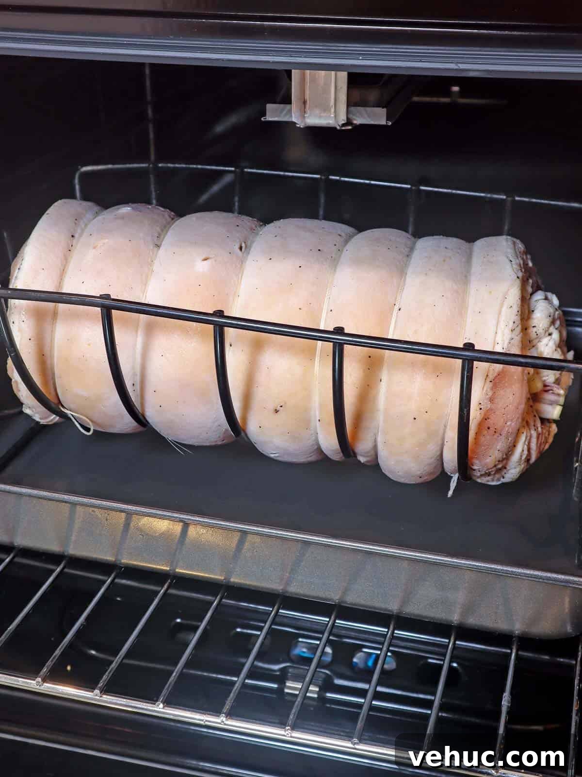 Crispy Pork Belly Lechon Roll Recipe: Filipino-Style Roast Pork 6 liempo roll roasting in the oven